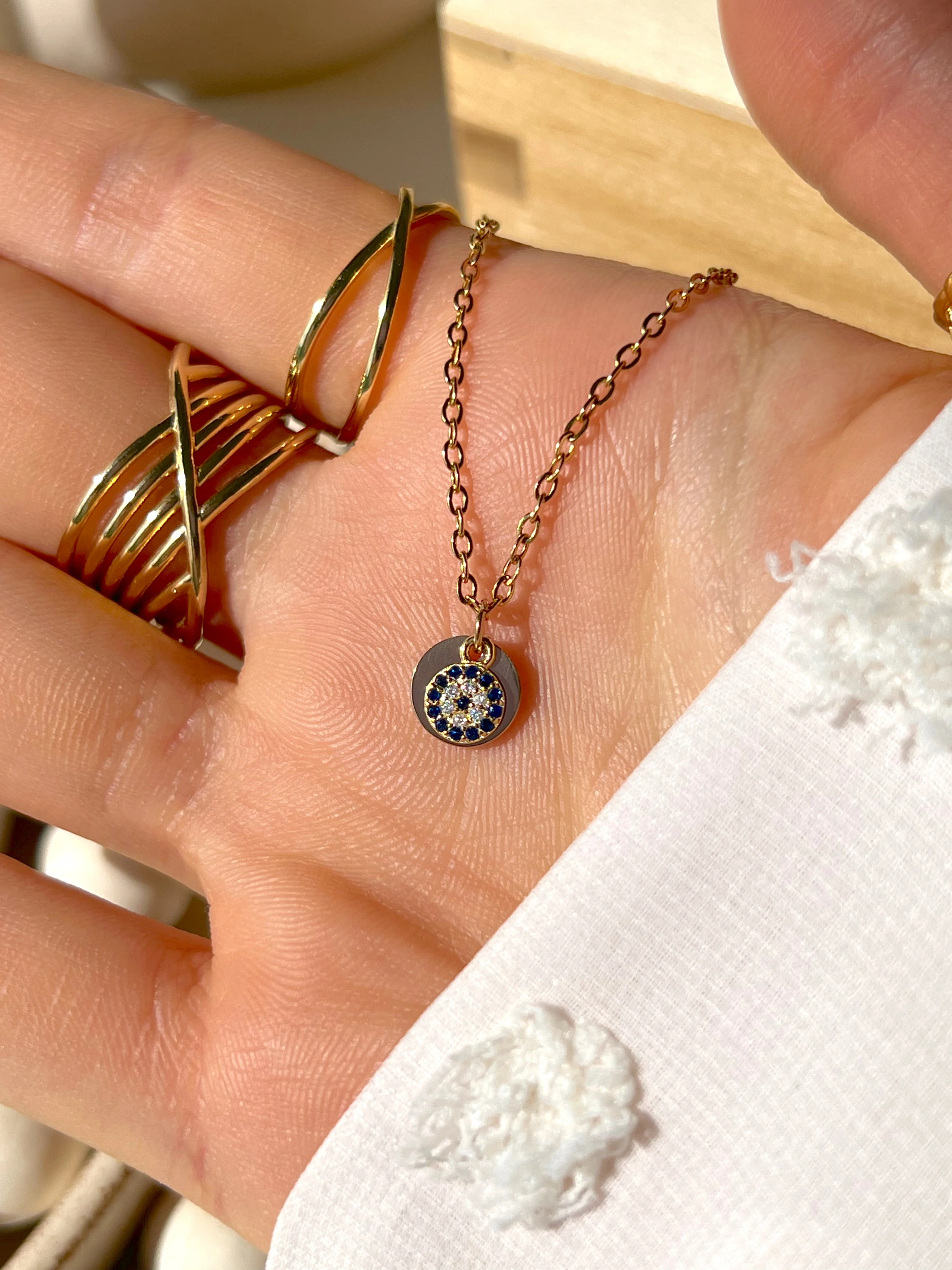 Initial Evil Eye Necklace - Image 2