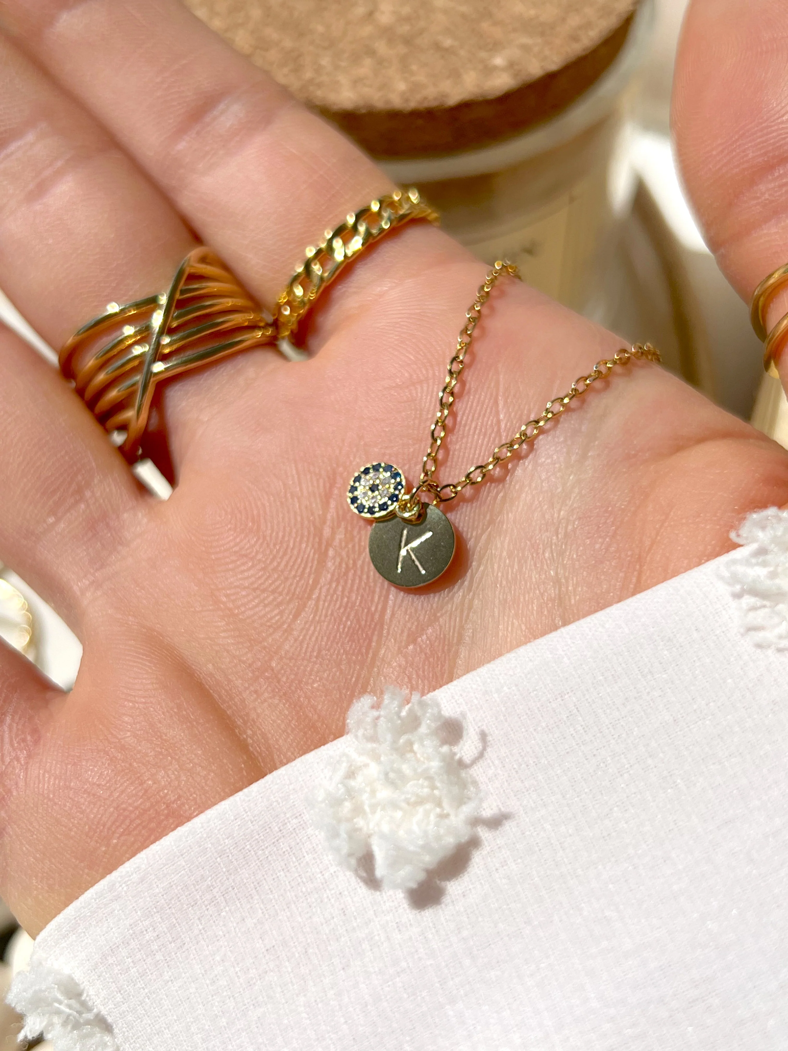 Initial Evil Eye Necklace - Image 5