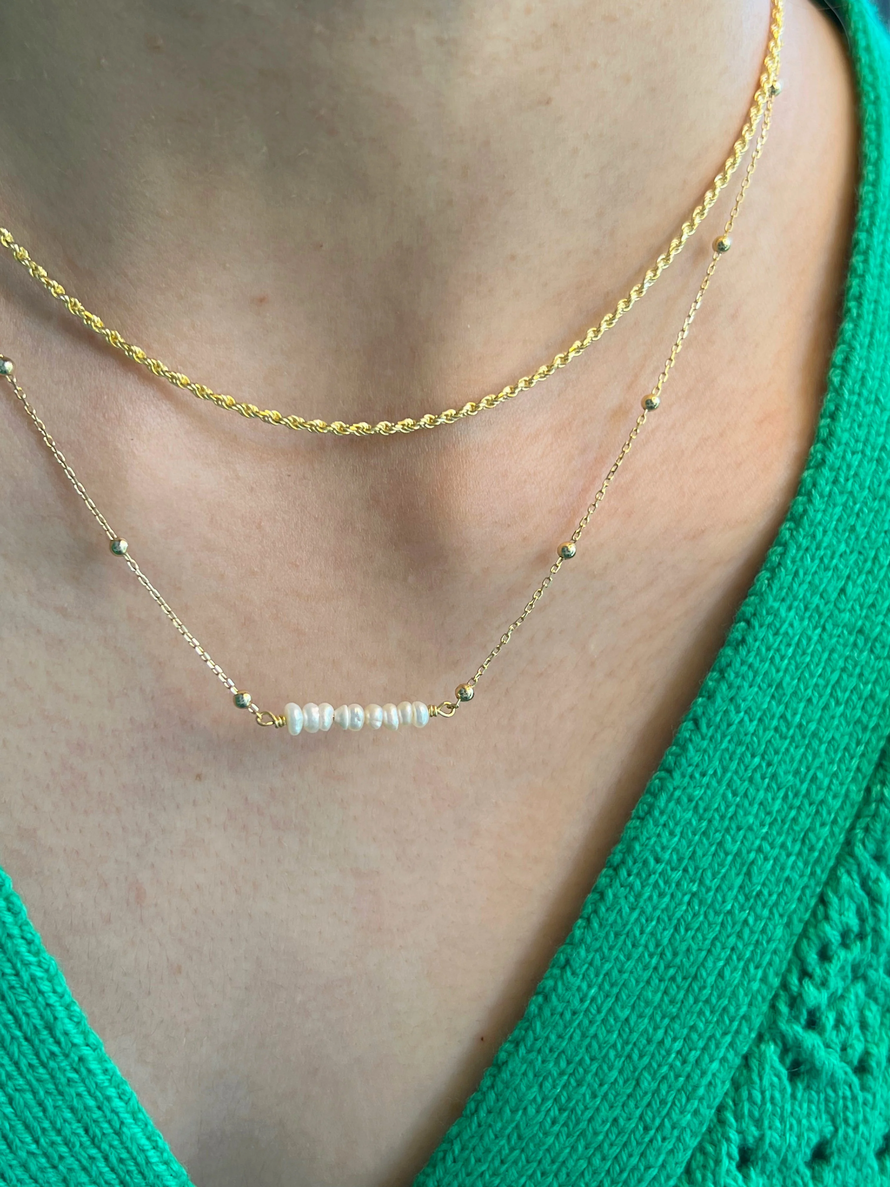 Pearl Bar Necklace - Image 3
